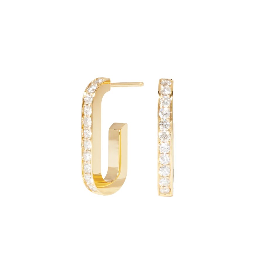 DINH VAN  MAILLON L PAVE DIAMOND EARRINGS